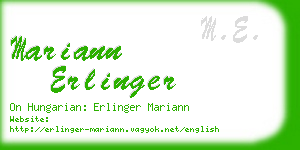 mariann erlinger business card